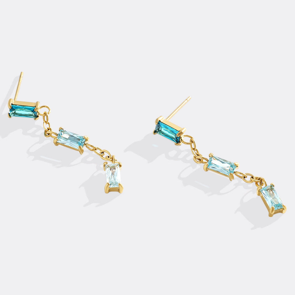 Ombre Baguette Dangle Earrings