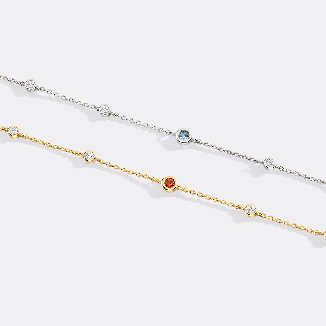 December Birthstone Station Bracelet