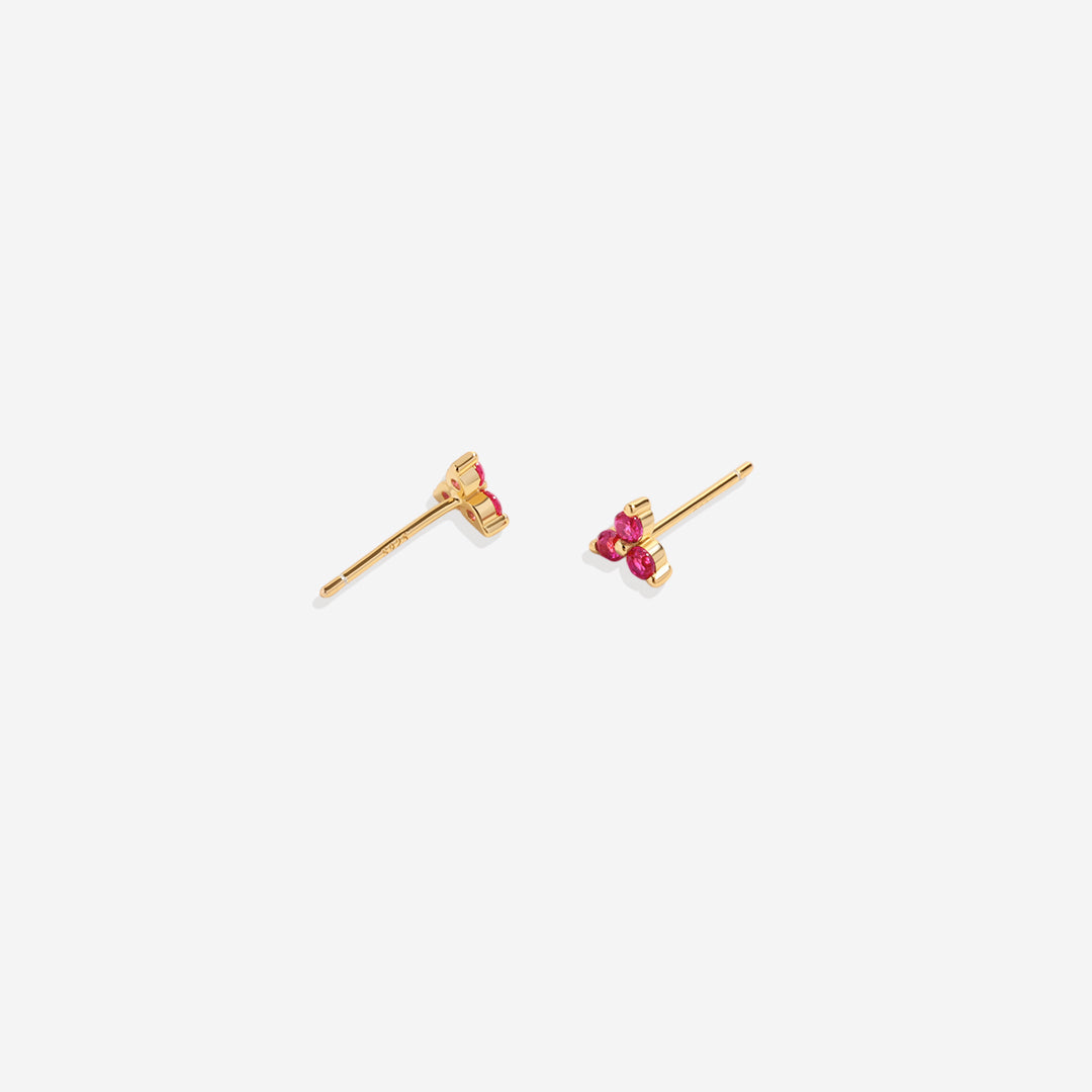 Trinity Birthstone Stud Earrings