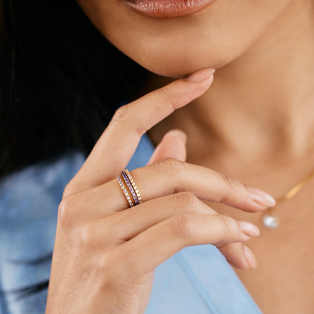 March Birthstone Eternity Stacking Ring