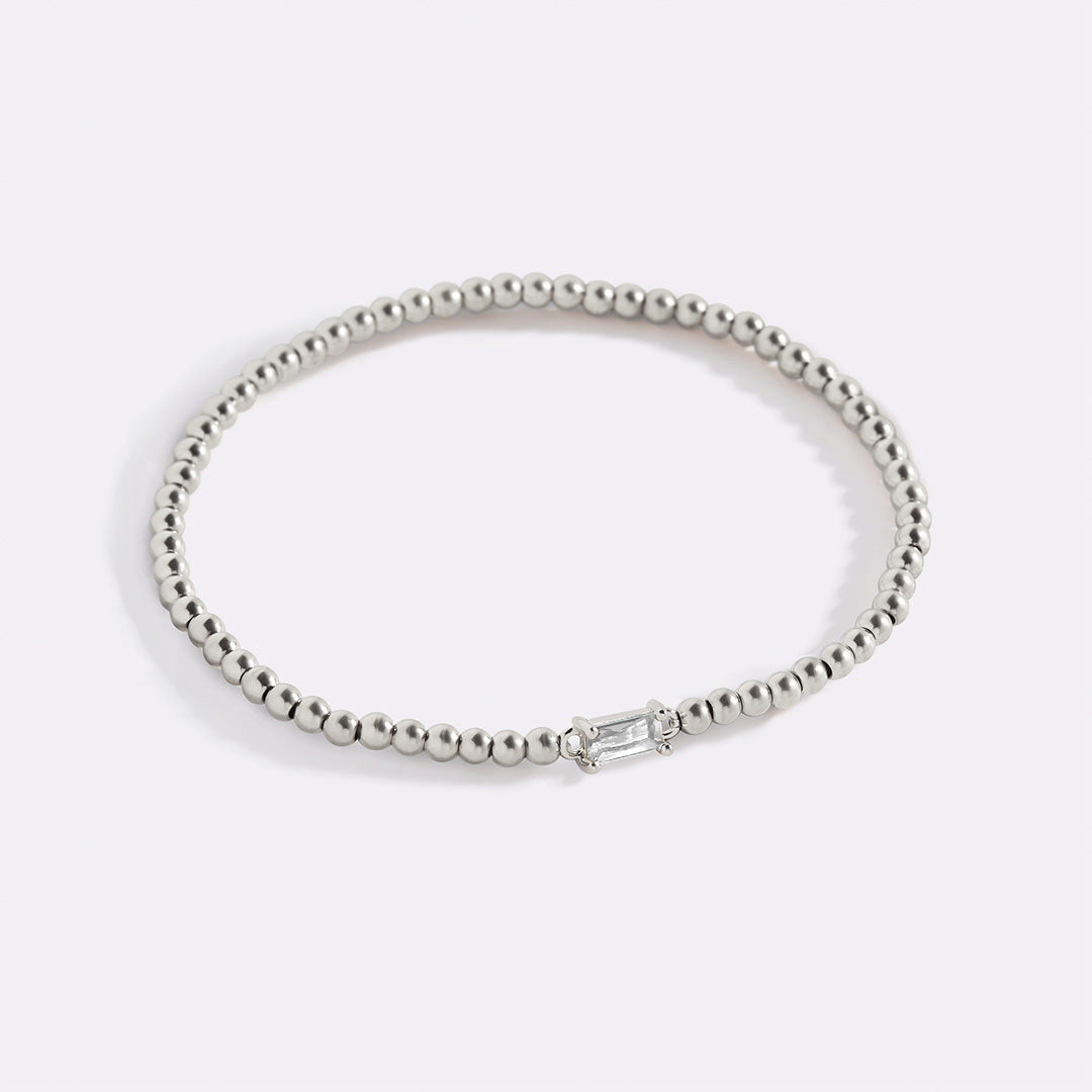 Sterling Silver Beaded Birthstone Bracelet