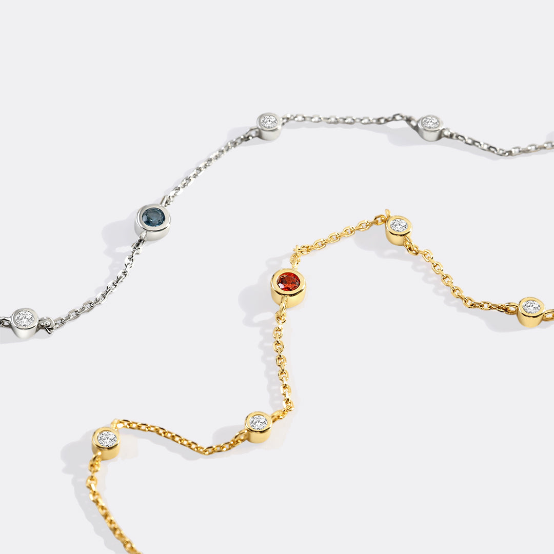 July Birthstone Station Bracelet