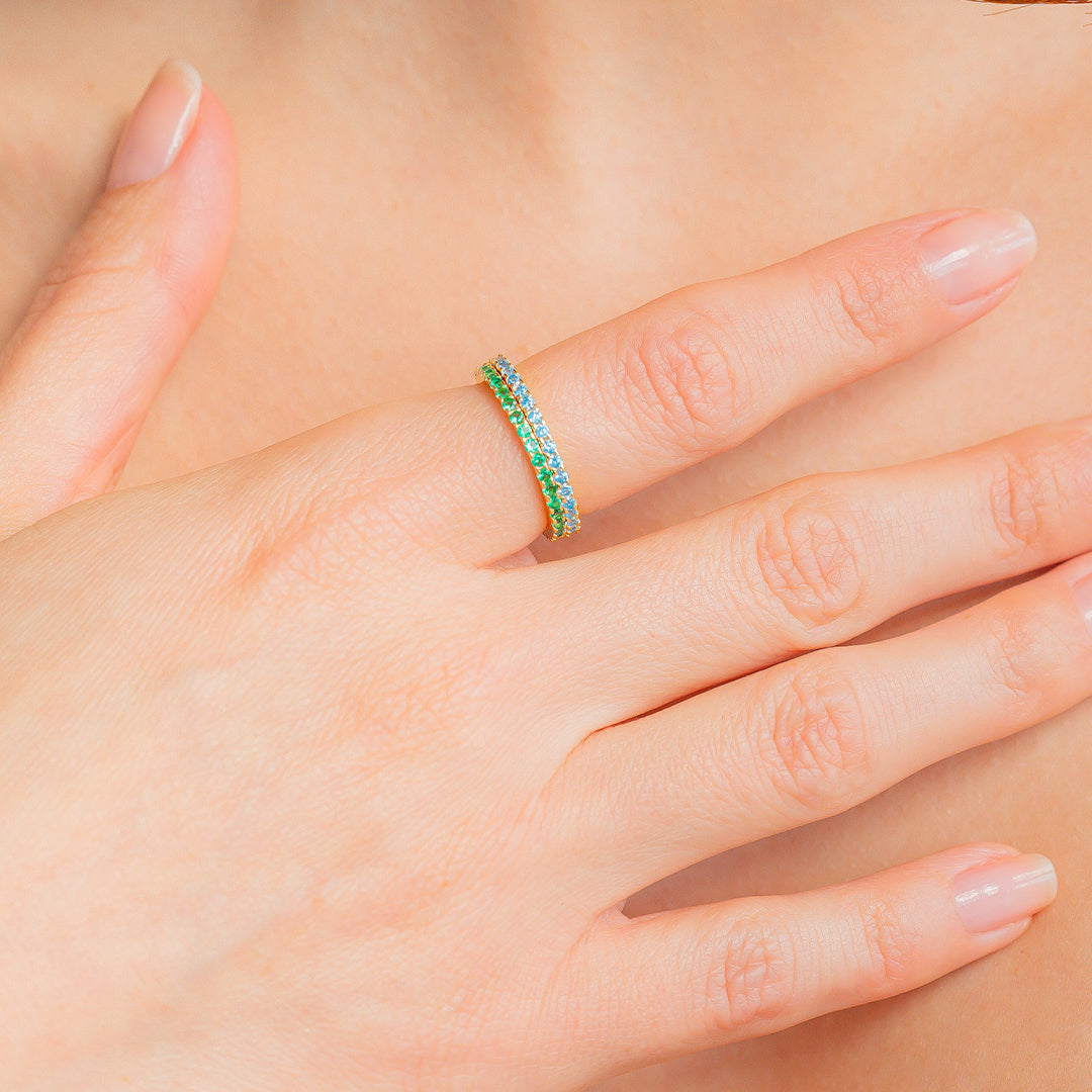 October Birthstone Eternity Stacking Ring