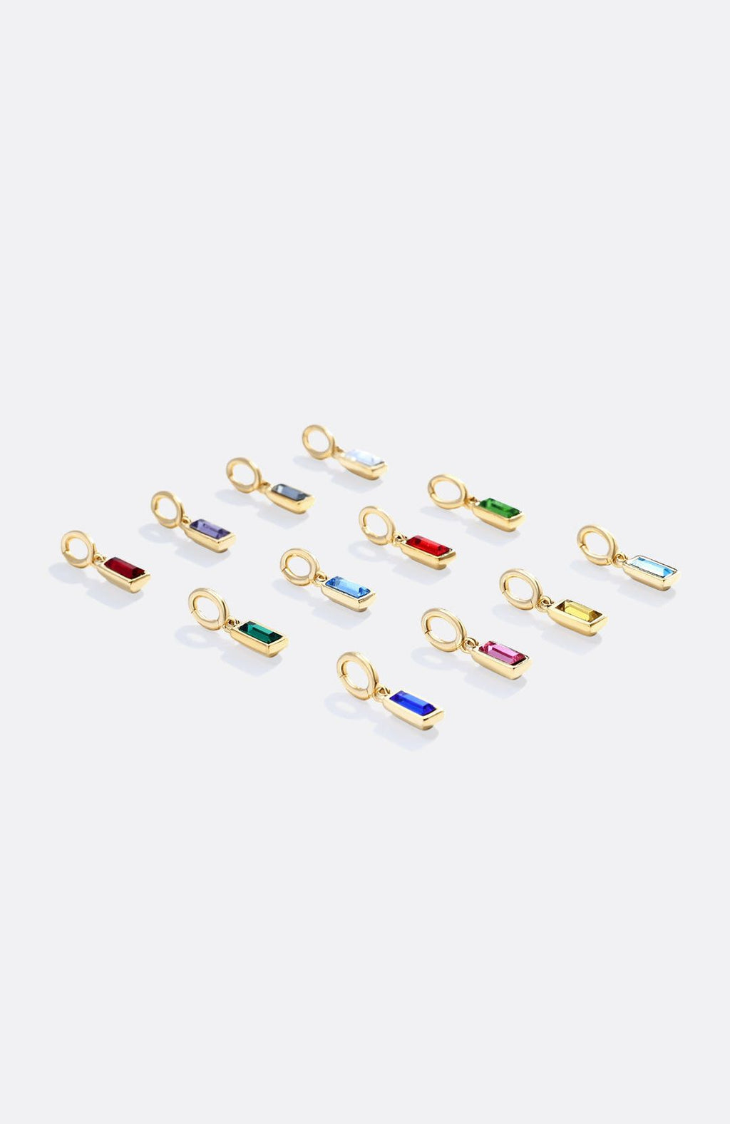 Dainty Baguette Birthstone Charm
