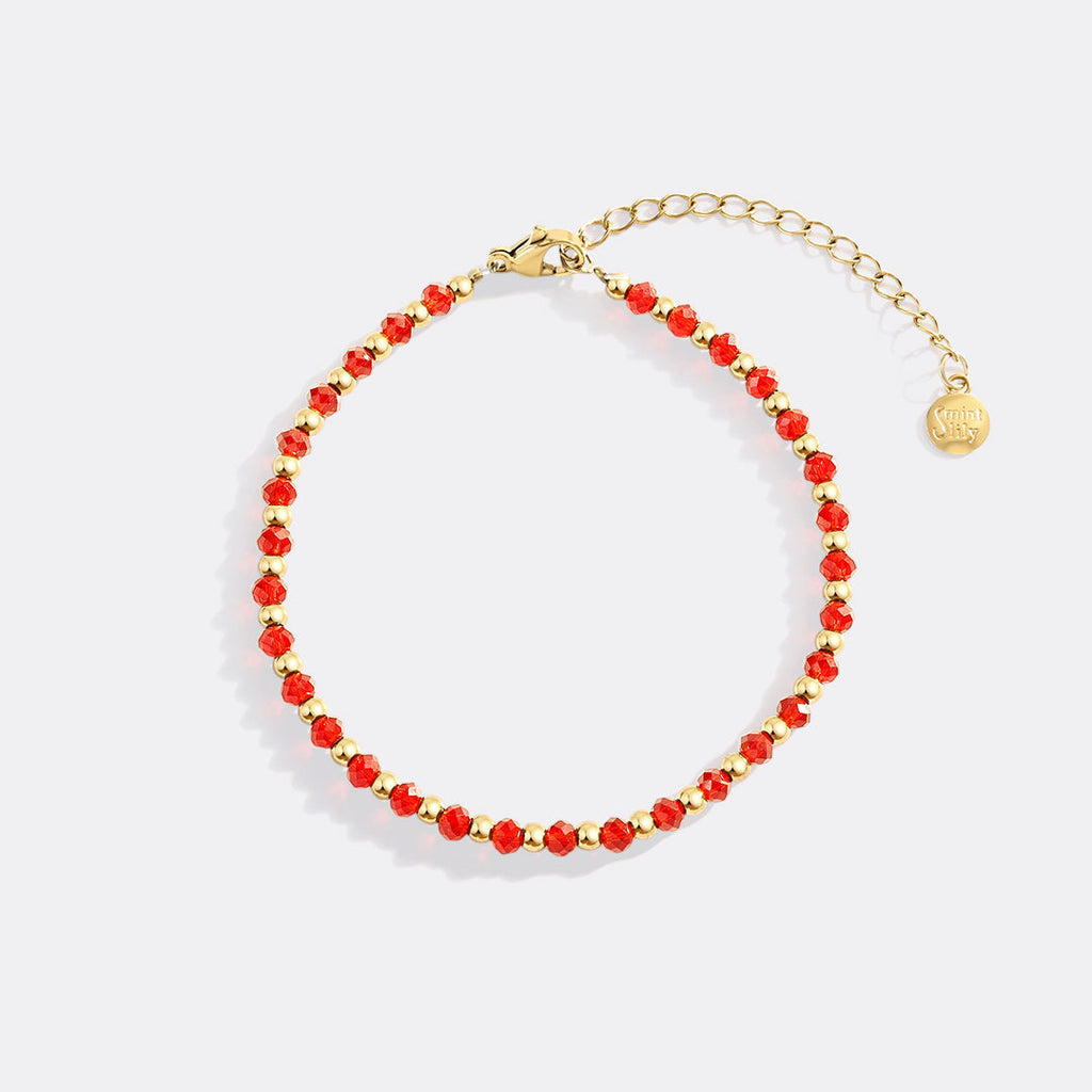 Birthstone and Gold Bead Bracelet