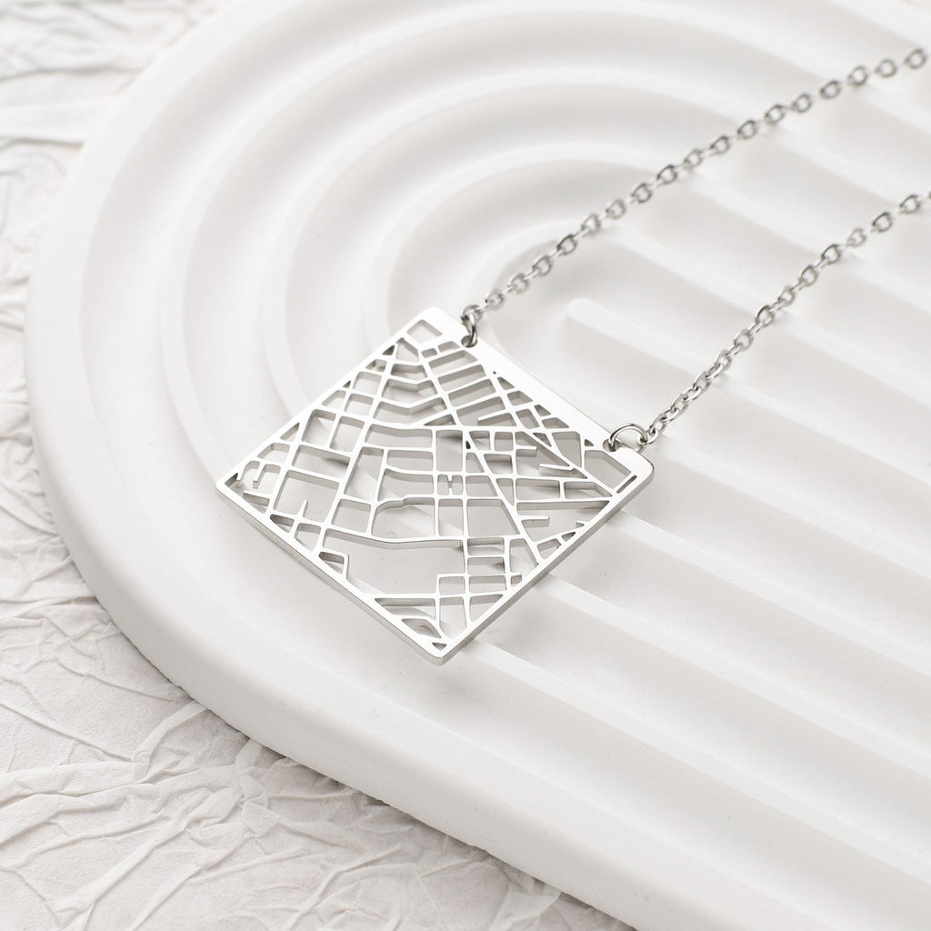 Custom Map Pendant Necklace