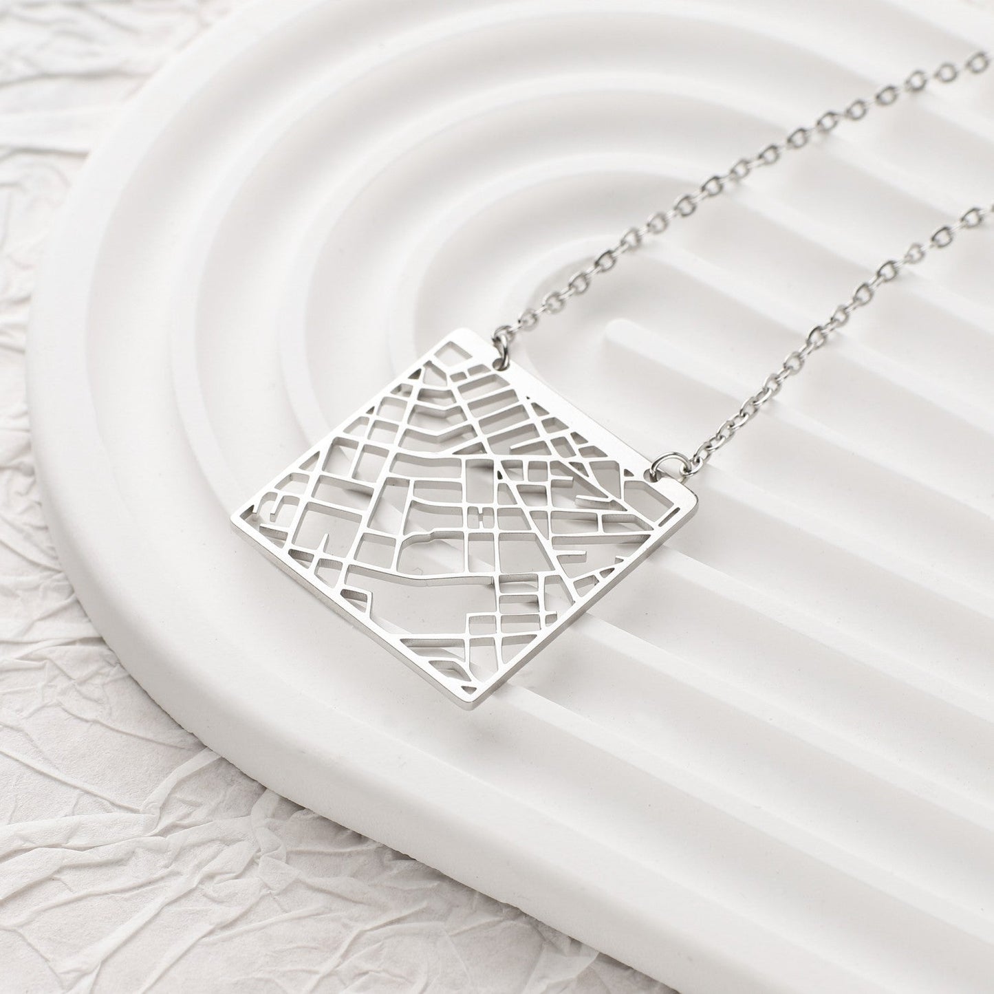 Custom Map Pendant Necklace