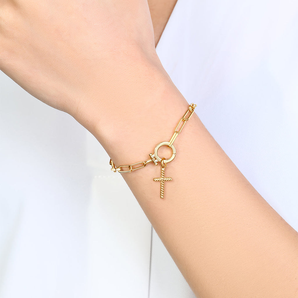 Twisted Cable Cross Charm