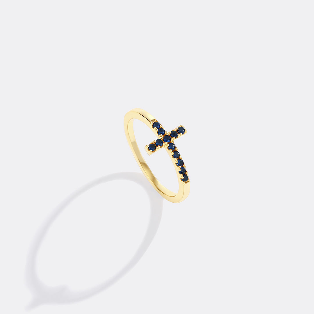 Birthstone Cross Ring