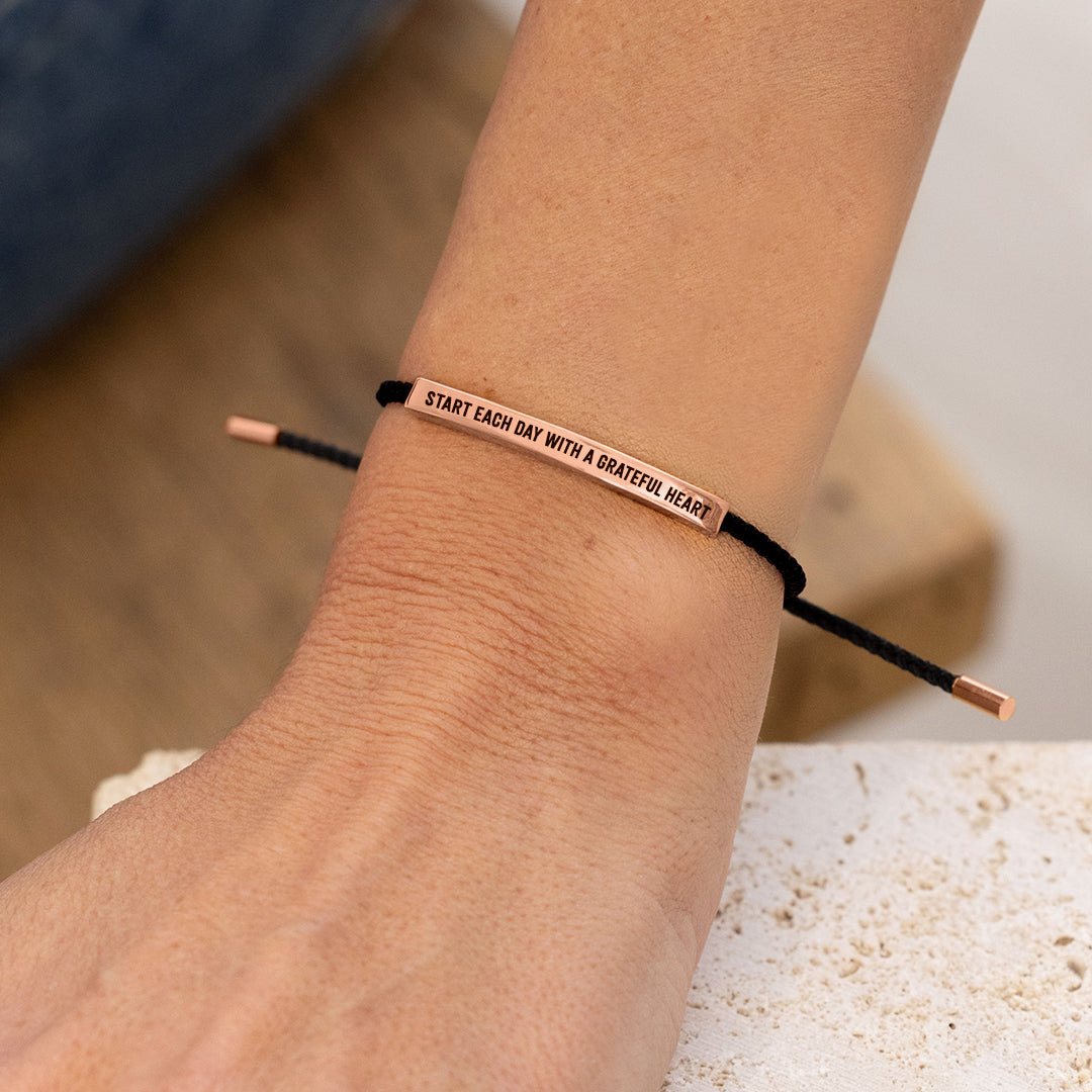 Start Each Day With A Greatful Heart Inspire Bracelet