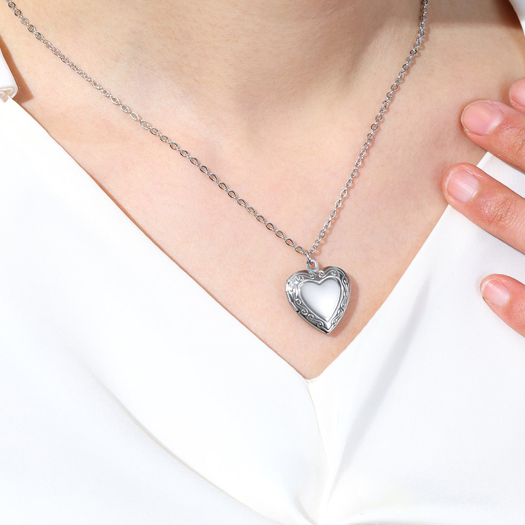 Personalized Heart Locket Necklace