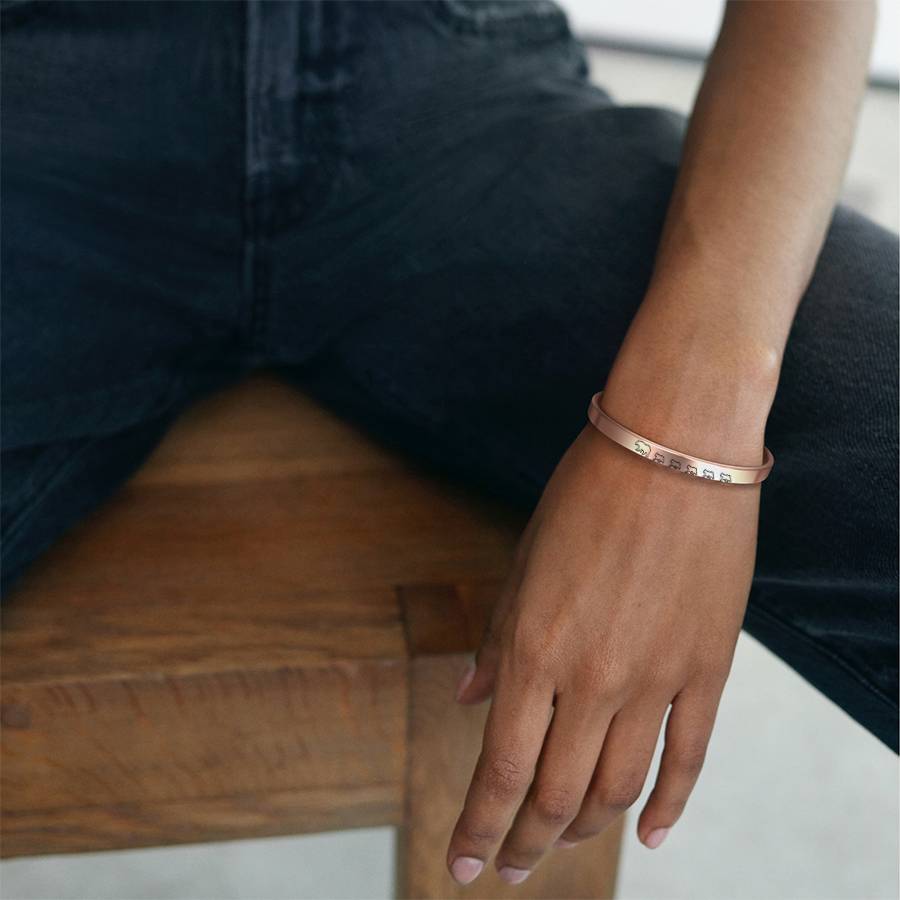 Mama Bear & Her Baby Bears Engraved Cuff Bracelet