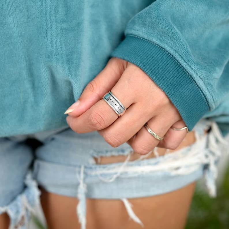 I am Enough Spinning Fidget Ring