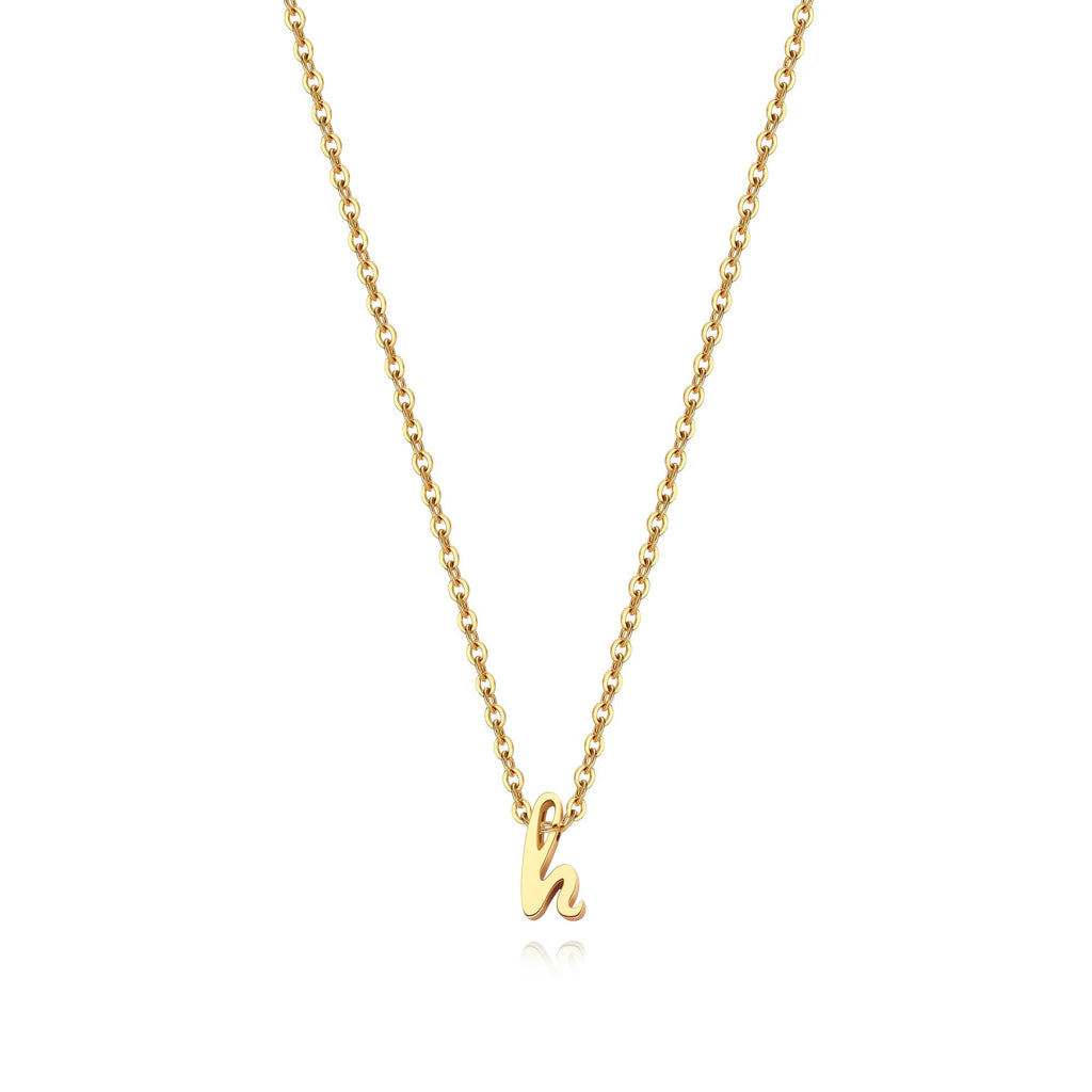Tiny Script Initial Necklace