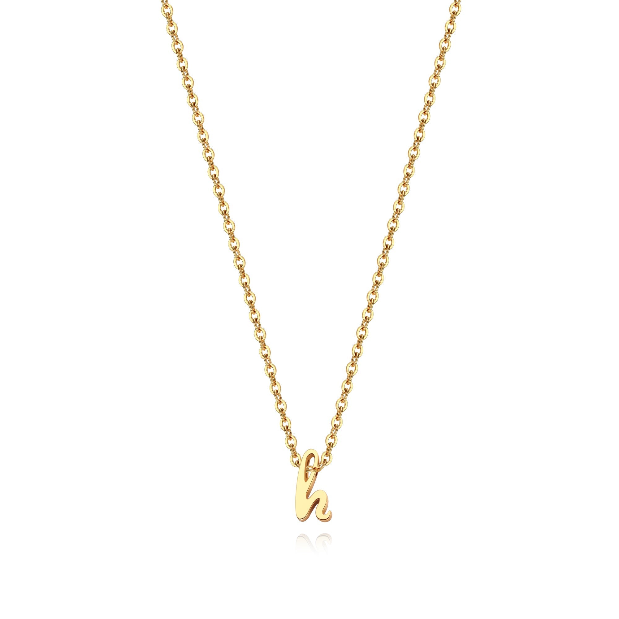 Tiny Script Initial Necklace