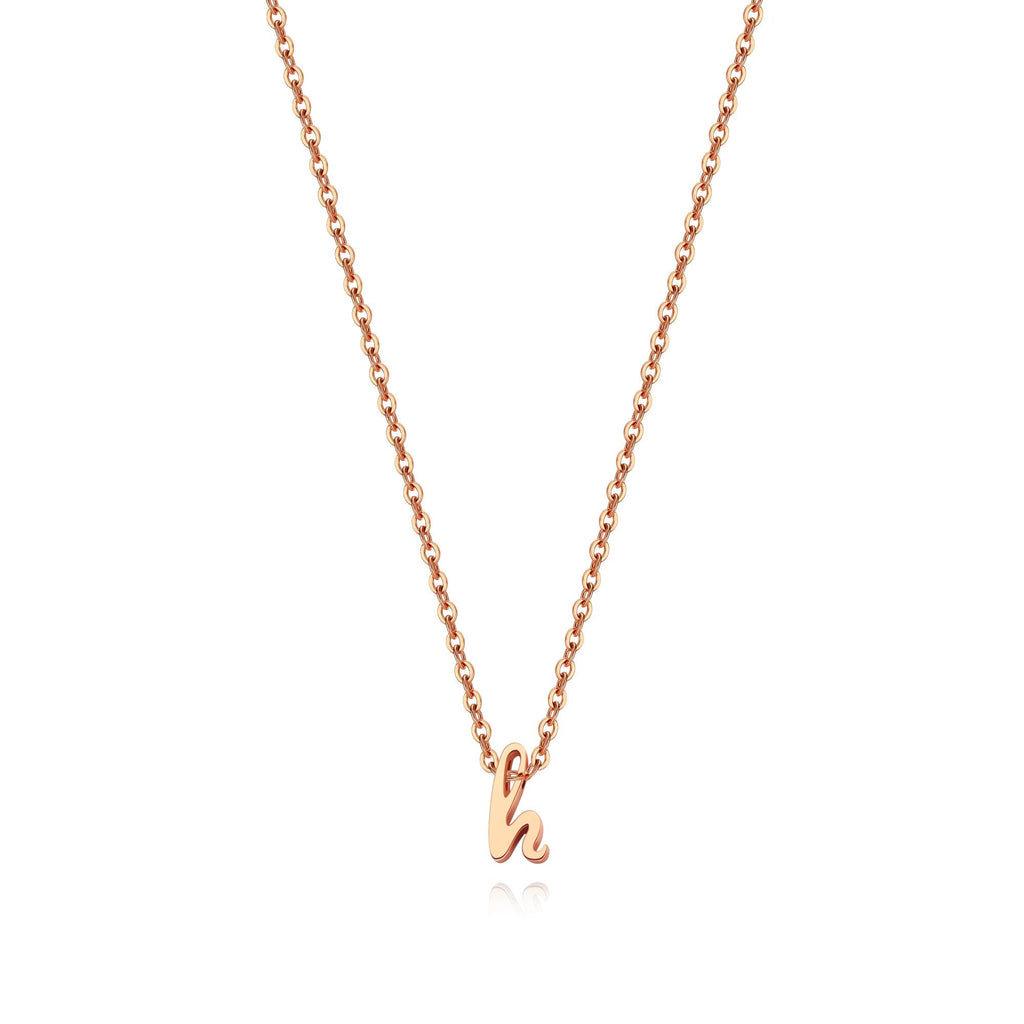 Tiny Script Initial Necklace