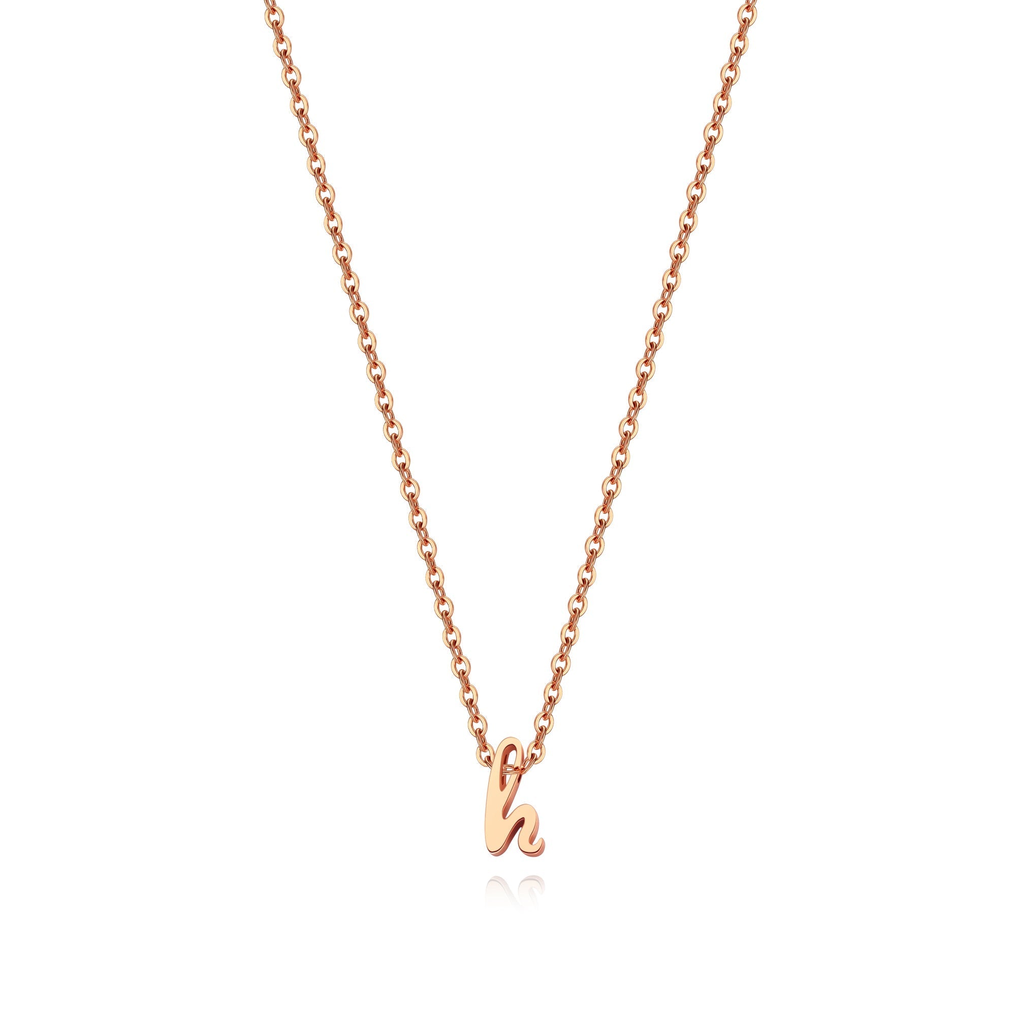 Tiny Script Initial Necklace