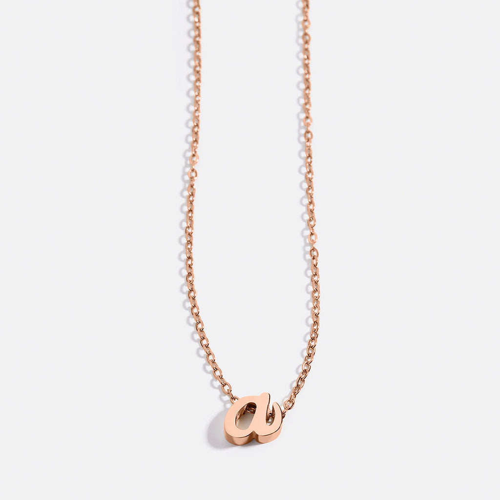 Tiny Script Initial Necklace