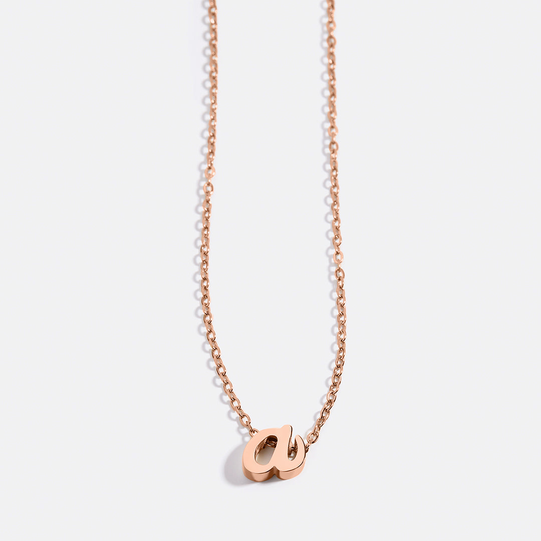 Tiny Script Initial Necklace