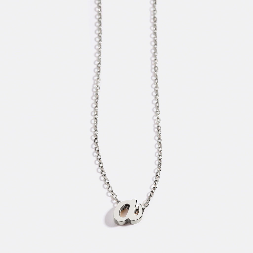 Tiny Script Initial Necklace