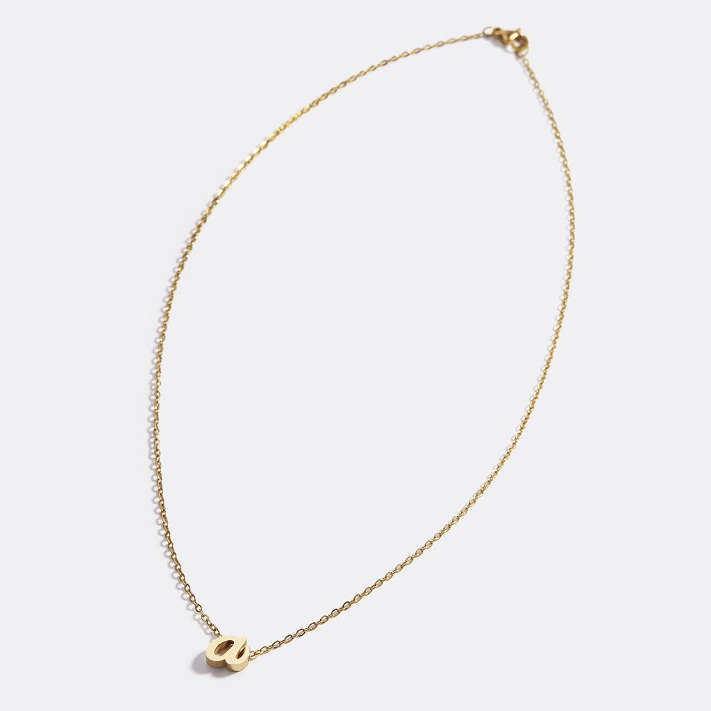 Tiny Script Initial Necklace