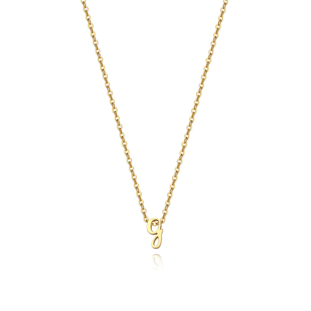 Tiny Script Initial Necklace