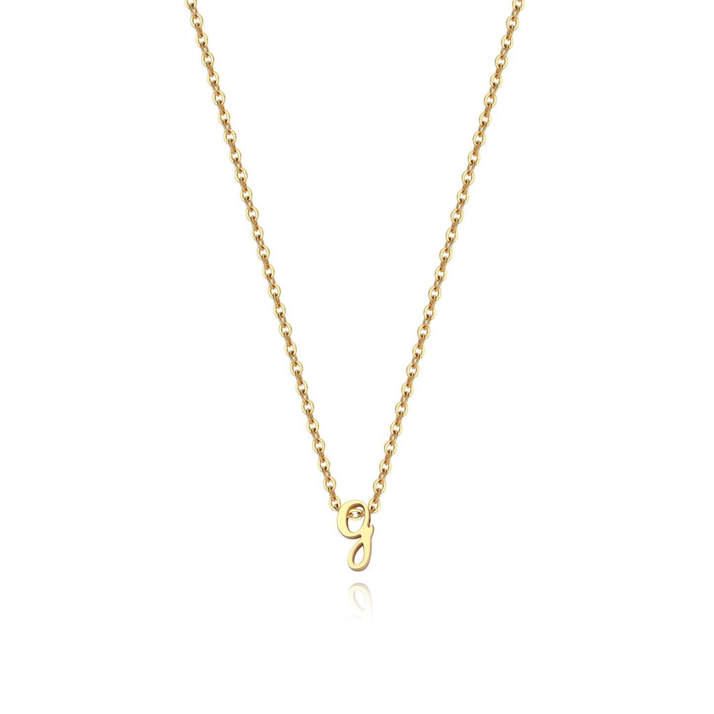 Tiny Script Initial Necklace