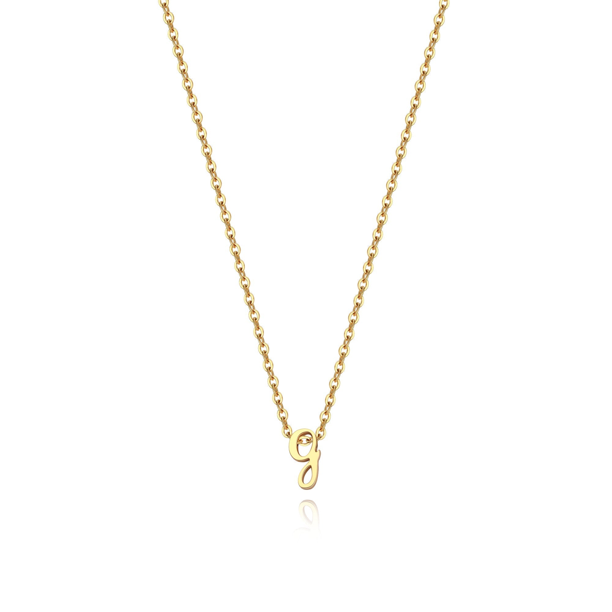 Tiny Script Initial Necklace
