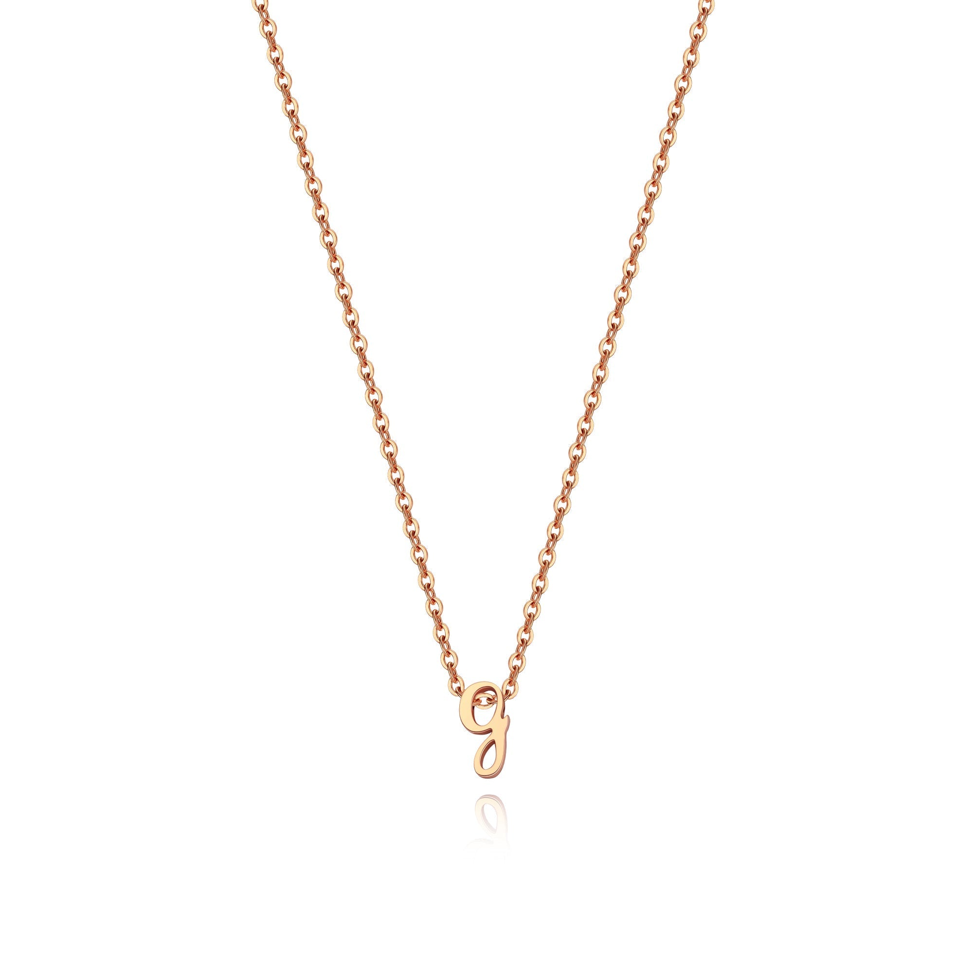 Tiny Script Initial Necklace