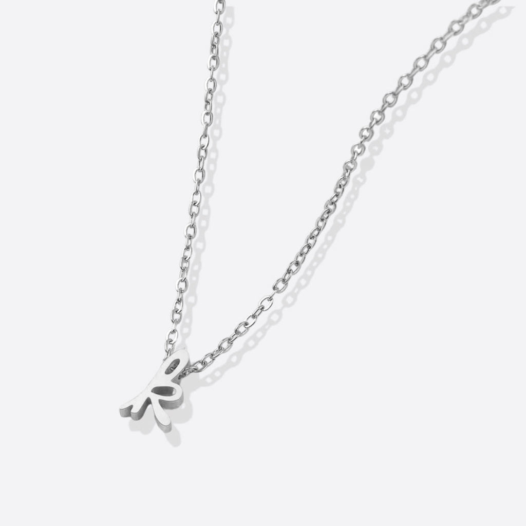 Tiny Script Initial Necklace