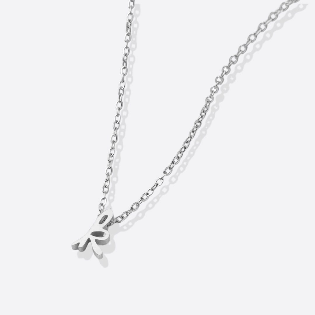 Tiny Script Initial Necklace