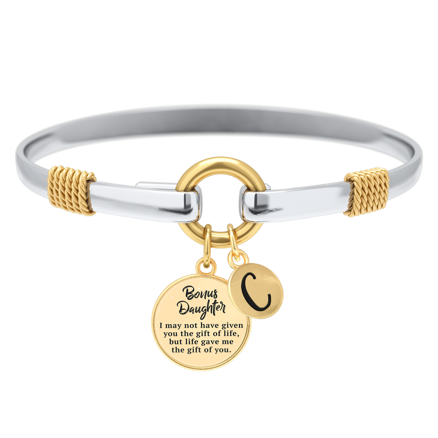 Bonus Daughter - Two-Tone Custom Charm Bracelet