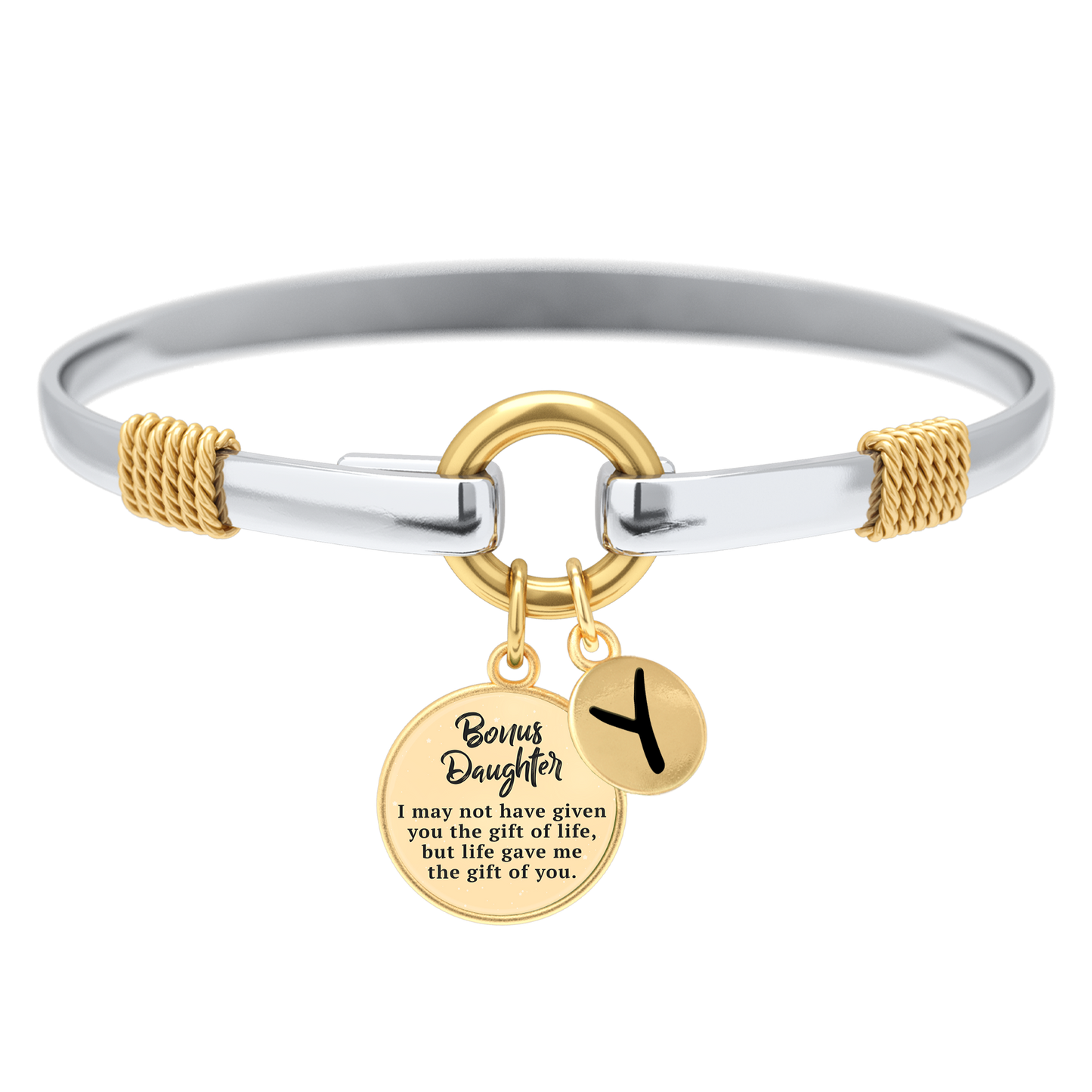 Bonus Daughter - Two-Tone Custom Charm Bracelet