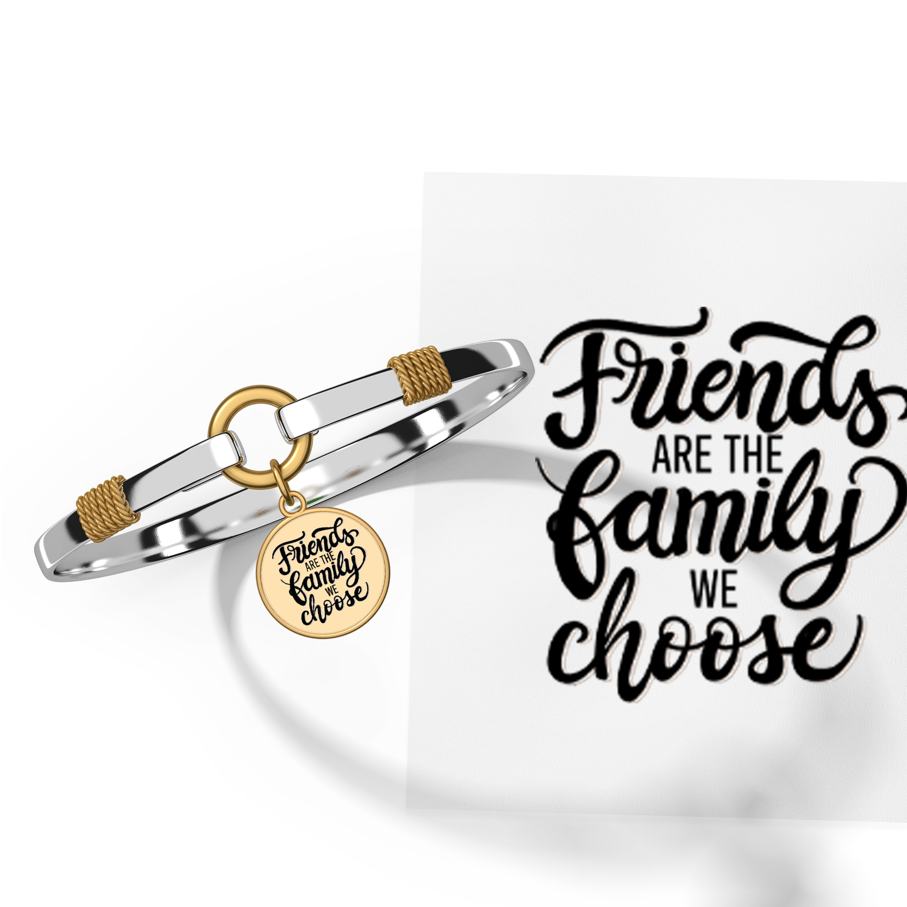 Friends Are The Family We Choose - Gold Background - Two Tone