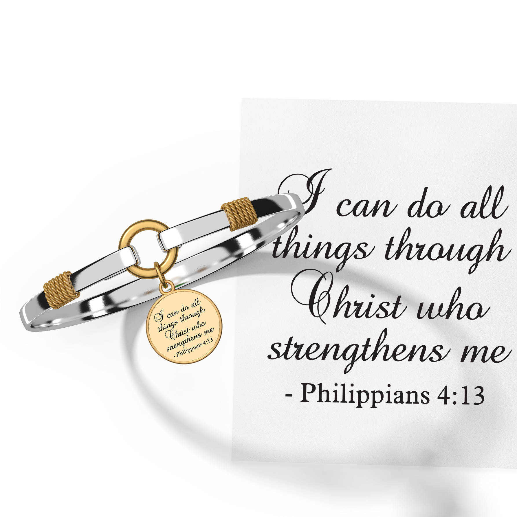 All Things Through Christ - Two-Tone Custom Charm Bracelet