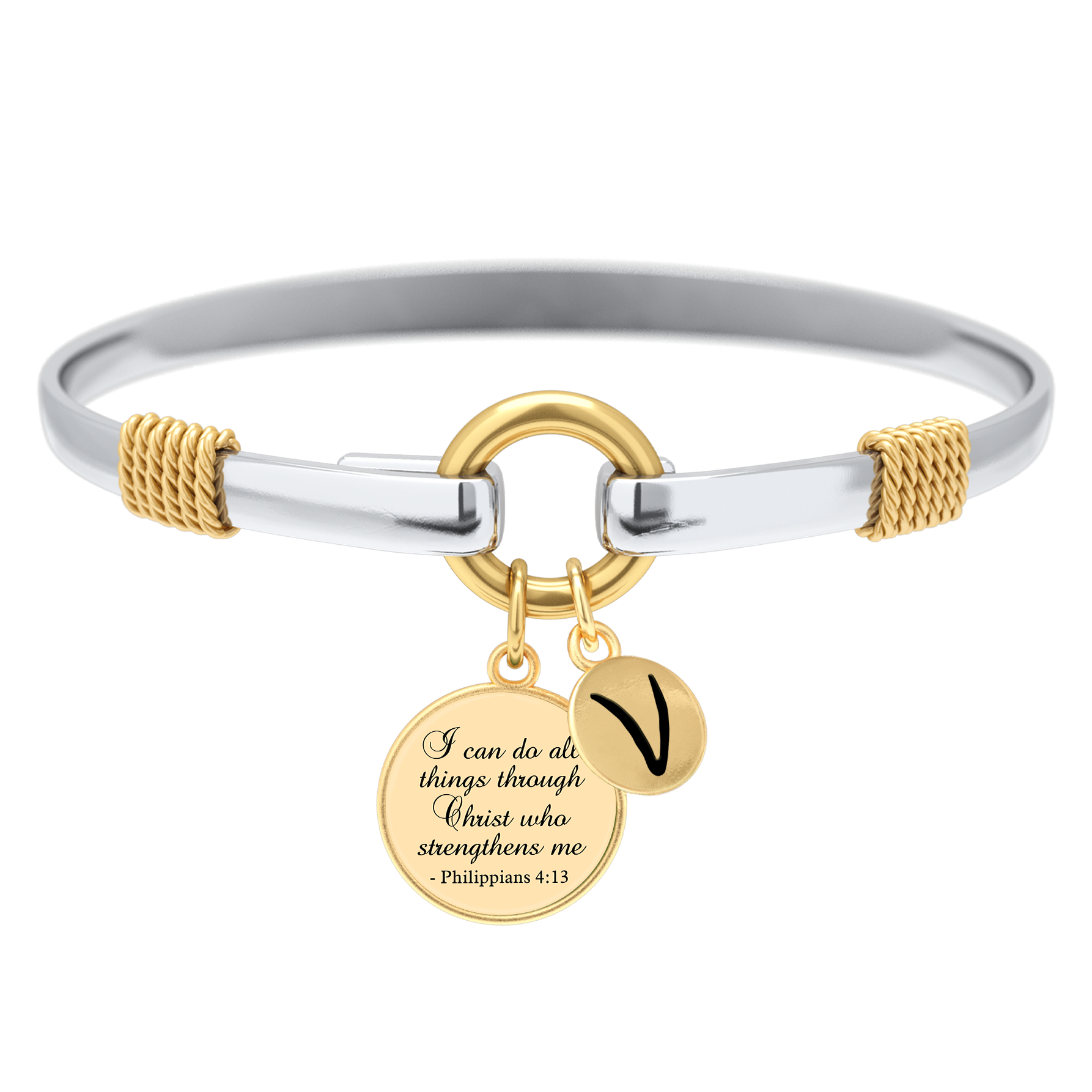 All Things Through Christ - Two-Tone Custom Charm Bracelet